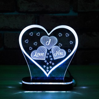 Mô Hình Đèn Led 3D Trái Tim