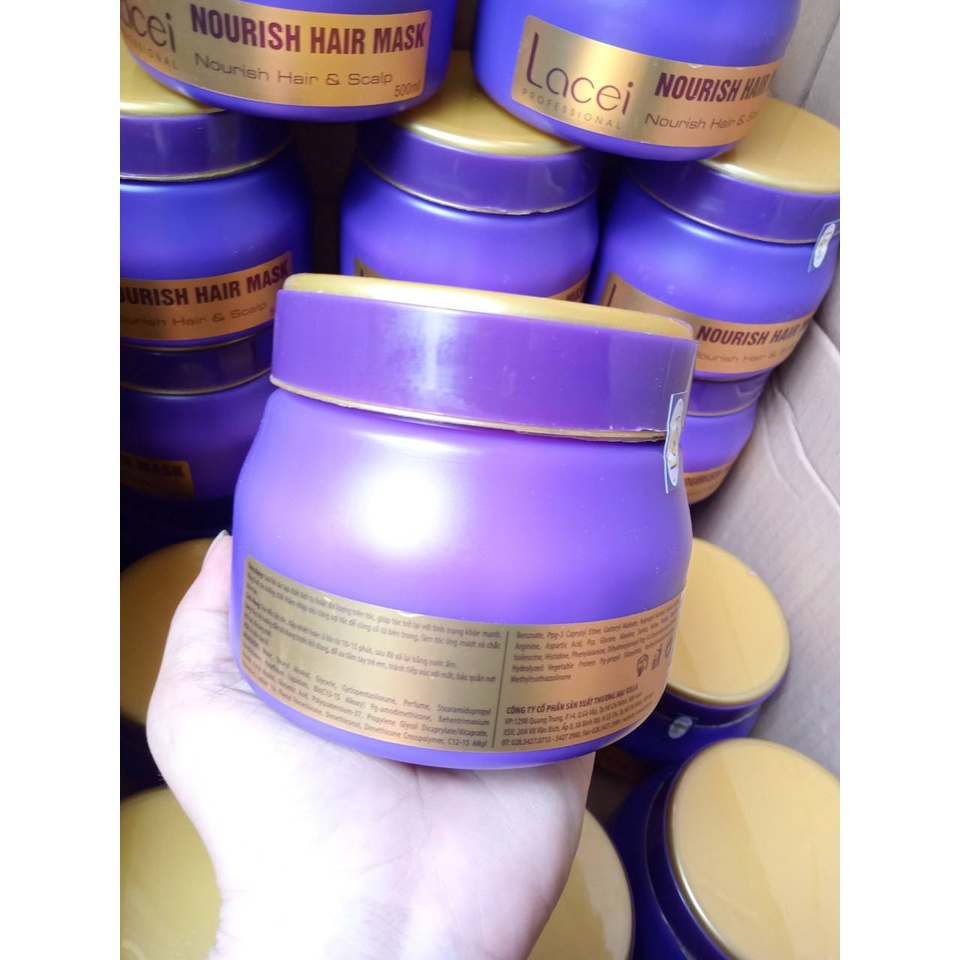 Kem hấp dầu Lacei tím phục hồi hư tổn tóc _500ml