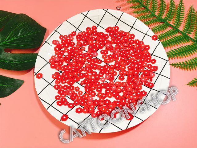 100g nail trái tim đỏ/ chân gấu/ gấu/ hoa xí muội trang trí slime