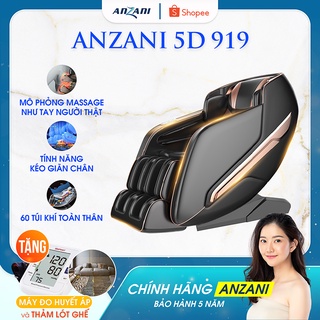 Ghế massage Anzani 5D 919, máy matxa trị liệu toàn thân công nghệ dò tìm huyệt đạo thông minh, bảng điều khiển cảm ứng