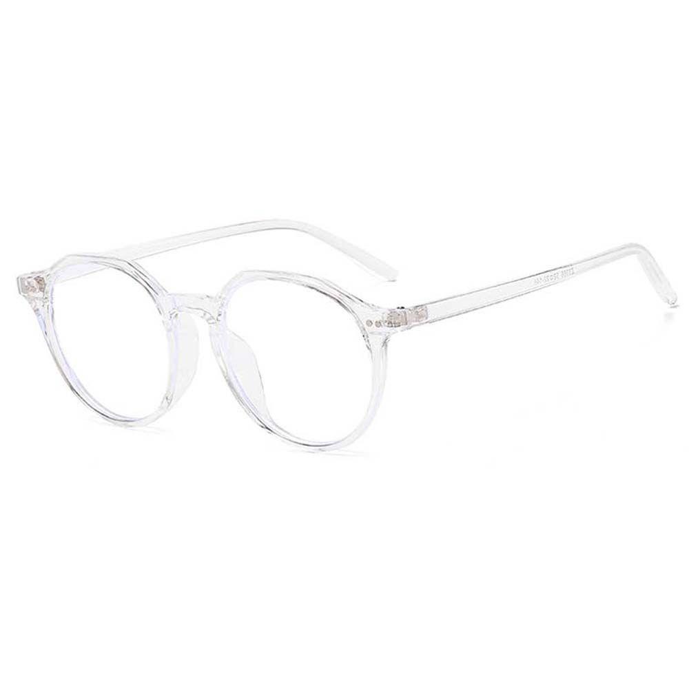 Mắt Kính Chống Bức Xạ Gọng Vuông Tròn Màu Đen Phong Cách Hàn Quốc Dành Cho Bạn Nữ