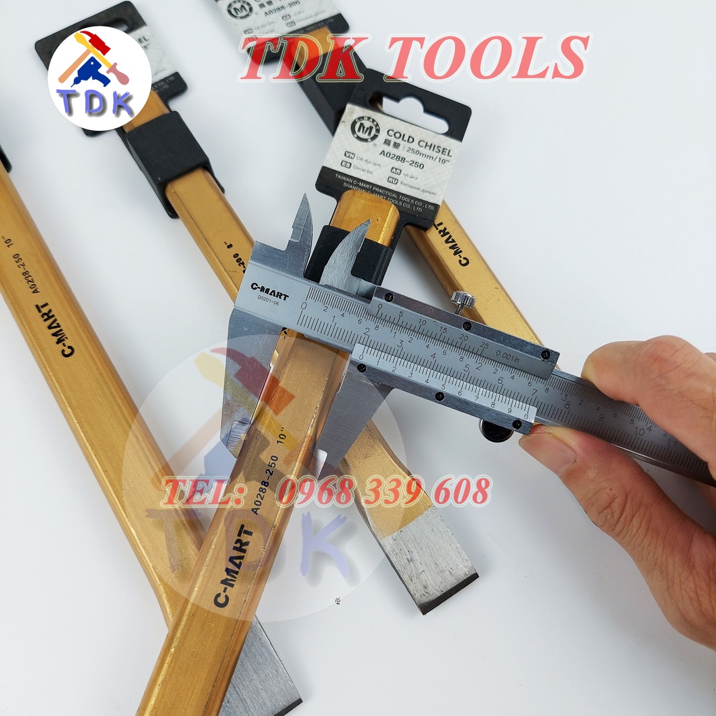 Đục sắt mũi dẹp C-Mart A0288 dài 200, 250mm