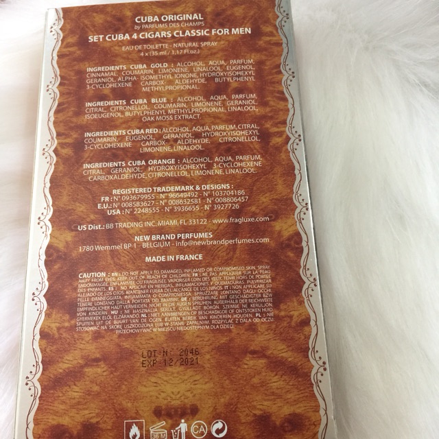 Set nước hoa CuBa For Men (4x35ml) - Chính Hãng