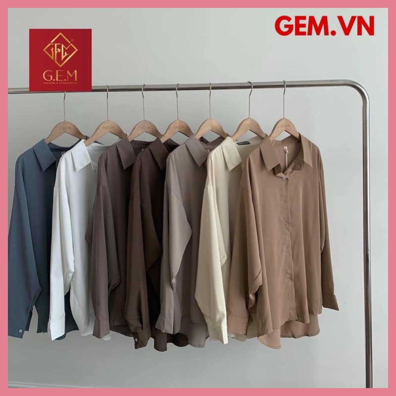 Áo sơ mi bigsize dáng suông rộng và dài basic hàn quốc dài tay chất vải mát không nhàu