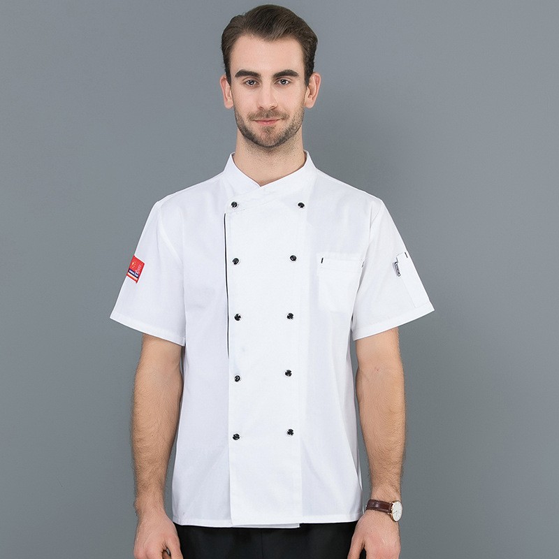 Bộ quần áo đầu bếp tay ngắn dáng ôm phong cách chuyên nghiệp | BigBuy360 - bigbuy360.vn