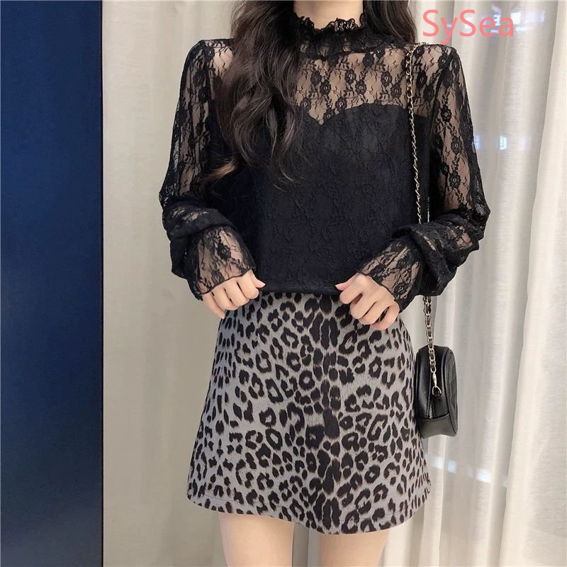 Áo Kiểu Phối Ren Hoa Phong Cách Retro Pháp Cho Nữ