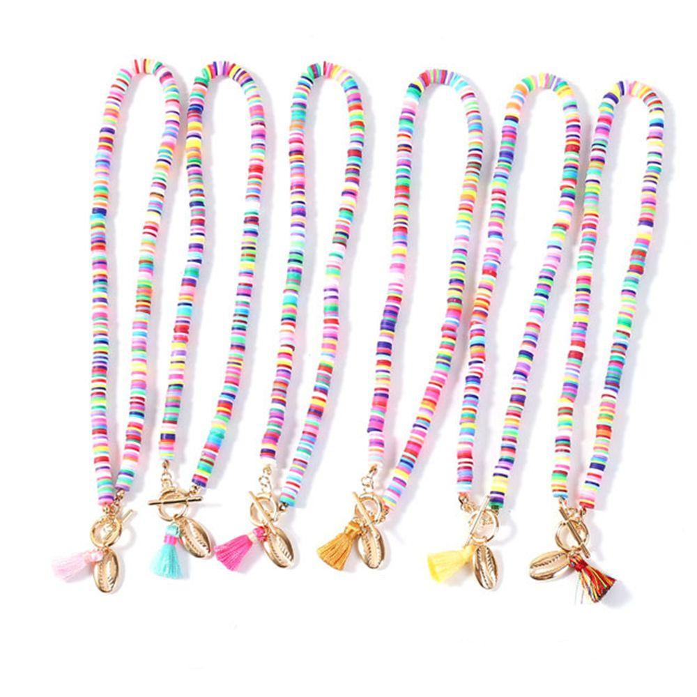 Vòng cổ Tình Bạn Mặt Vỏ Sò Nhiều Màu Phong Cách Bohemian Thời Trang WMES15H