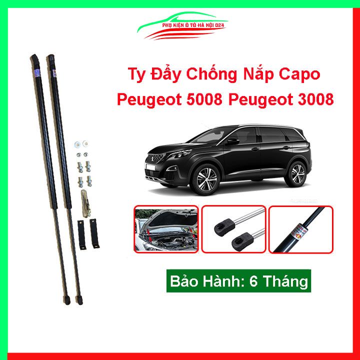 Bộ ty thủy lực ben hơi chống nắp capo Peugeot 5008 Peugeot 3008 All New tự động kèm phụ kiện lắp