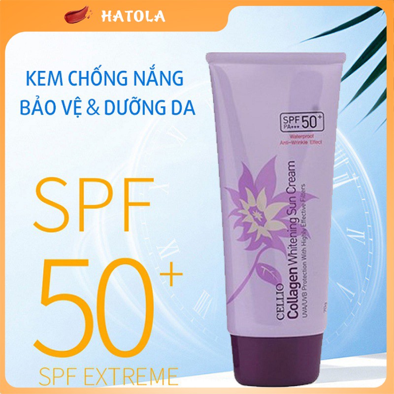 Kem chống nắng Hàn Quốc Cellio Collagen SPF50+ PA+++ 70g sữa chống nắng bảo vệ da CLG3