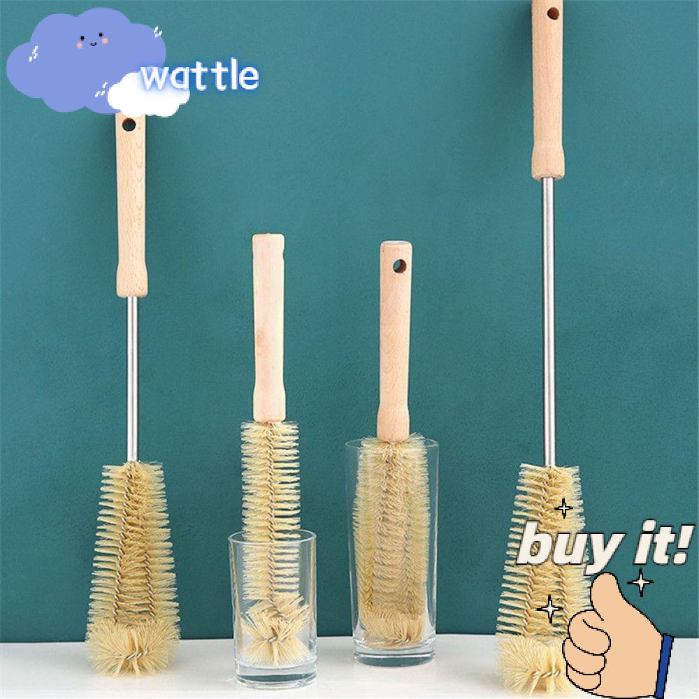 Cọ Rửa Chai Lọ Thủy Tinh/Trà/Cà Phê Đa Năng Có Tay Cầm Bằng Gỗ Cho Nhà Bếp