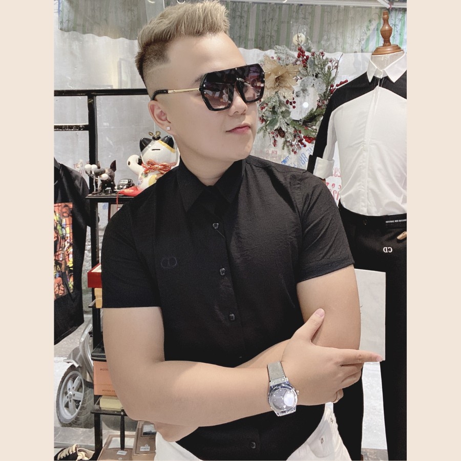 Áo sơ mi cộc tay linen cổ bẻ MiMEGA chất đũi 3 màu dáng ôm | BigBuy360 - bigbuy360.vn