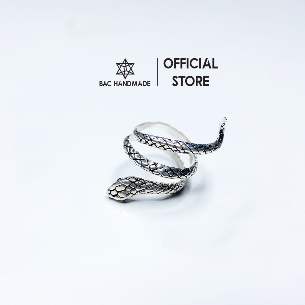 Nhẫn nữ rắn bạc nguyên chất-Bạc Handmade