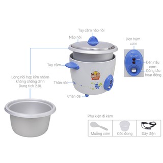 Nồi Cơm Điện Nắp Rời Sharp KSH-D28V (2.8L) (Màu ngẫu nhiên)