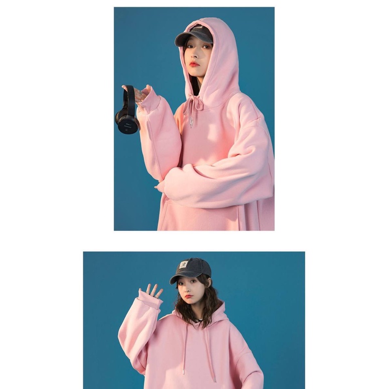 Áo hoodie trơn 8 màu - Áo hoodie from rộng unisex | BigBuy360 - bigbuy360.vn