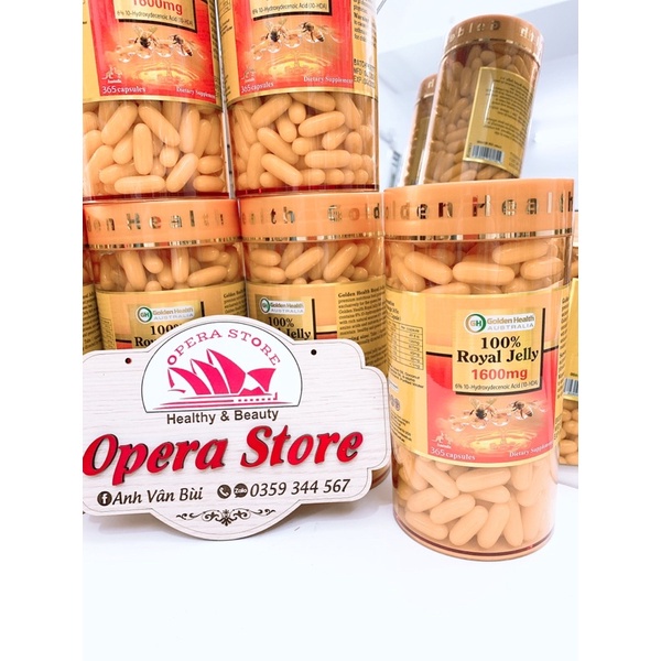 GOLDEN HEALTH Viên Sữa Ong Chúa - Royal Jelly 1600mg Hộp 365 Viên
