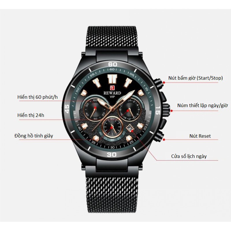 Đồng Hồ Nam Reward KT82003 Chính Hãng 2022 NEW Bảo Hành 12 Tháng Top Brand Luxury II Made in HongKong | BigBuy360 - bigbuy360.vn