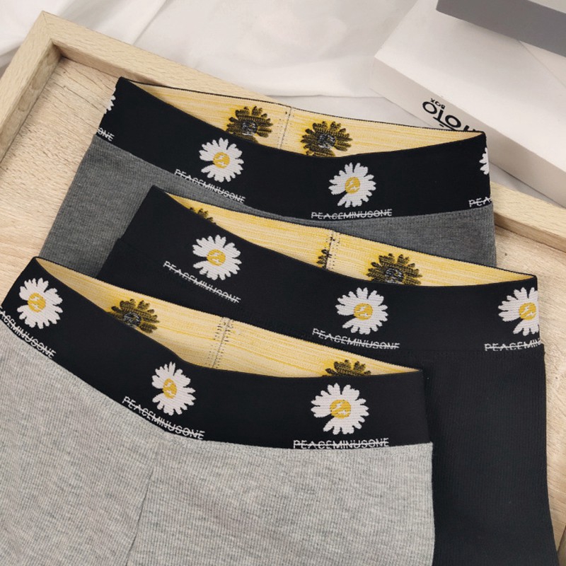 [Baywellfashion]Women Casual Daisy Embroidery Leggings Stretchy Elastic Pencil High Waist Feet Trousers | BigBuy360 - bigbuy360.vn