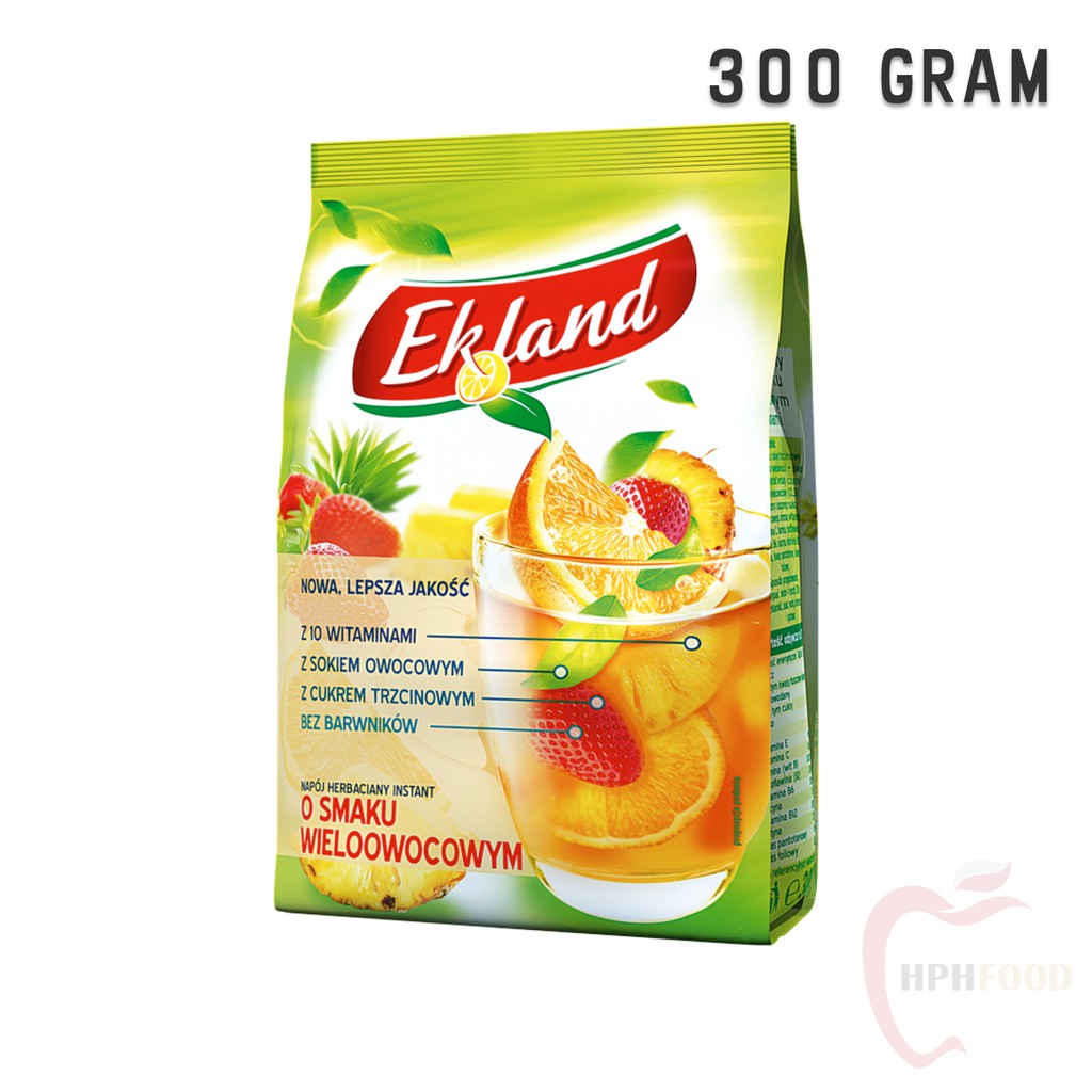 Trà Hạt (Trà Bột) Hoà Tan Ekland Trái Cây Tổng Hợp Giải Khát Giải Nhiệt 300 Gram