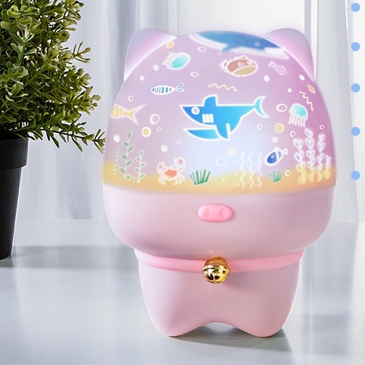 Đèn chiếu trần hình gấu xanh khung cảnh lãng mạn - Quà tặng đáng yêu