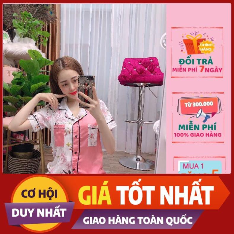 Bộ đồ ngủ, đồ bộ Pijama lụa nữ mặc nhà satin hai túi tay ngắn quần dài free ship từ 50k new
