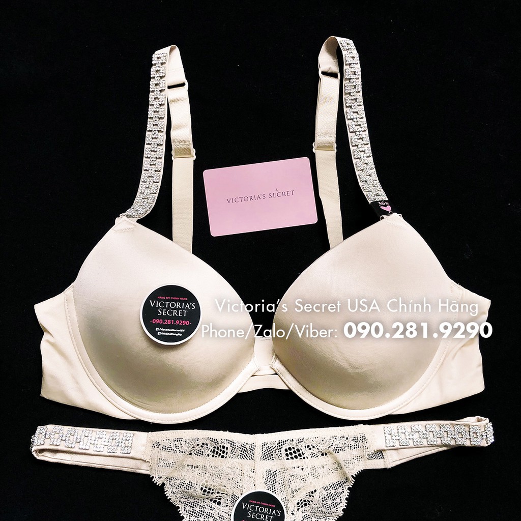 (Hàng Mỹ) 32B, 34B, 36B - Áo đính đá lấp lánh dòng Very Sexy Shine Strap, nâng ngực, Shine Champage, Victoria's Secret | BigBuy360 - bigbuy360.vn