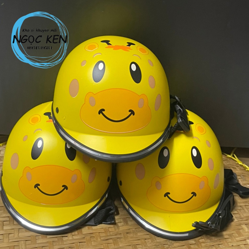 Mũ bảo hiểm siêu nhẹ họa tiết hươu vàng dễ thương, đáng yêu cho bé – Ngọc Ken Shop