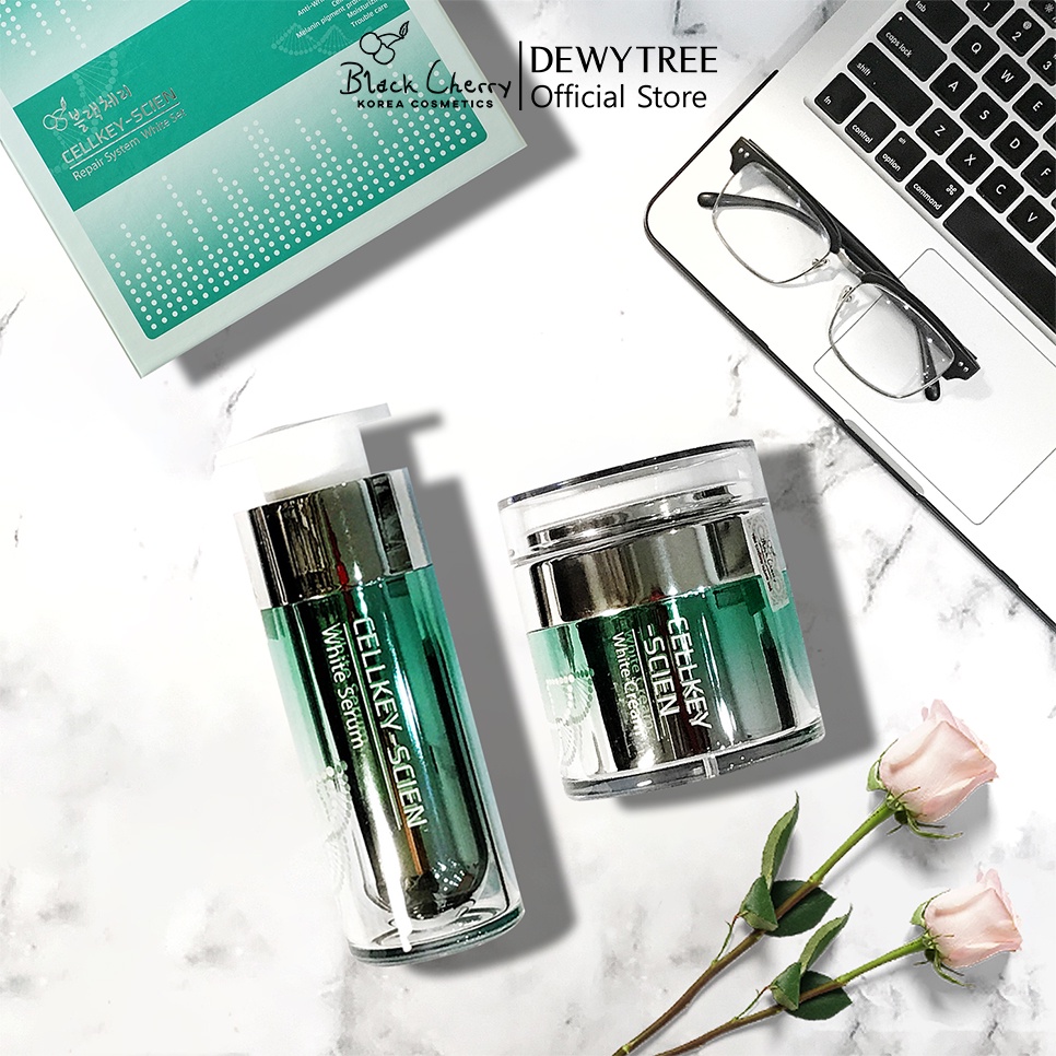 Bộ Dưỡng Trắng Da Tế Bào Gốc Phục Hồi Trẻ Hoá Da Và Chống Lão Hoá Cellkey-Scien Repair System White Set 30ml
