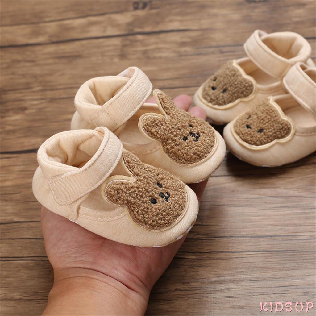 Giày Búp Bê Hình Gấu/Thỏ/Gấu/Thỏ Hoạt Hình Thoáng Khí Chống Trượt Dành Cho Bé 0-12 Tháng Tuổi