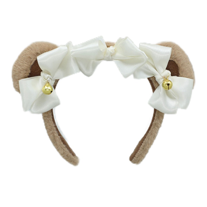 Băng Đô Cài Tóc Hình Tai Gấu Bằng Lông Nhung Dễ Thương Xinh Xắn Cho Nữ