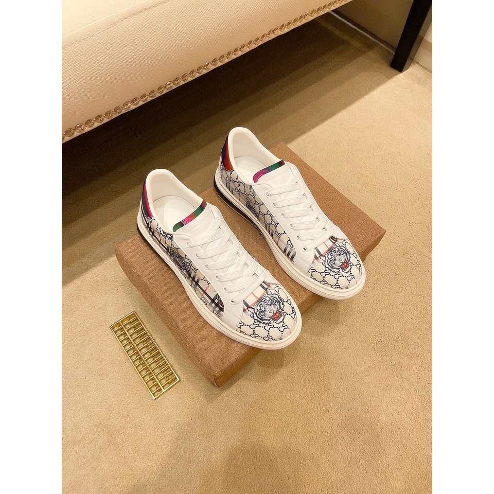 Giày đế bằng nam da thật thời trang cao cấp Gucci GG GC phong cách cá tính, nổi bật
