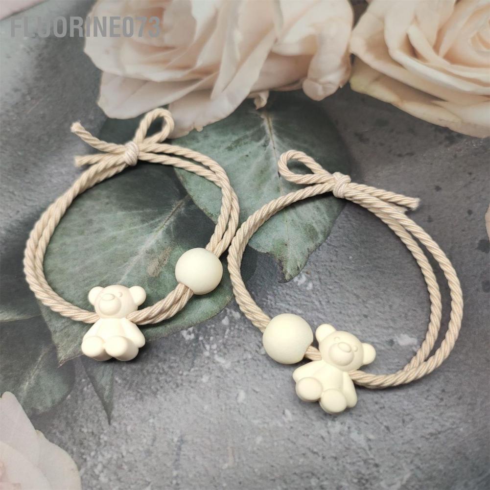 Dây cột tóc co dãn mặt hình cầu và gấu tinh tế dễ thương cho bạn gái cột tóc đuôi ngựa đi tiệc