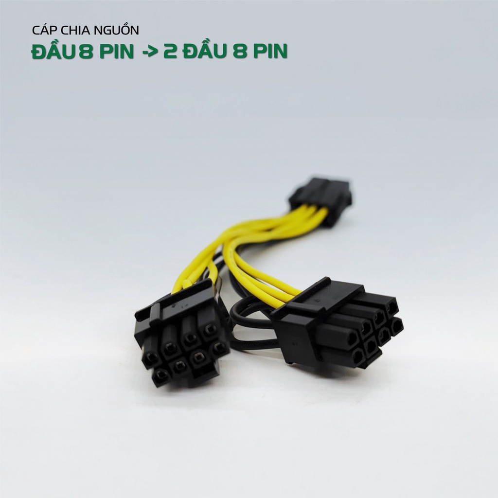 Cáp chia nguồn 8Pin CPU ra 2 x 8Pin (6+2)