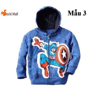 [FREESHIP](Loại 1) Thời trang trẻ em - Áo khoác cho bé trai mặc ấm, áo có nón, in 3D BỘ 3 SIÊU NHÂN sặc sỡ (MẪU 3).
