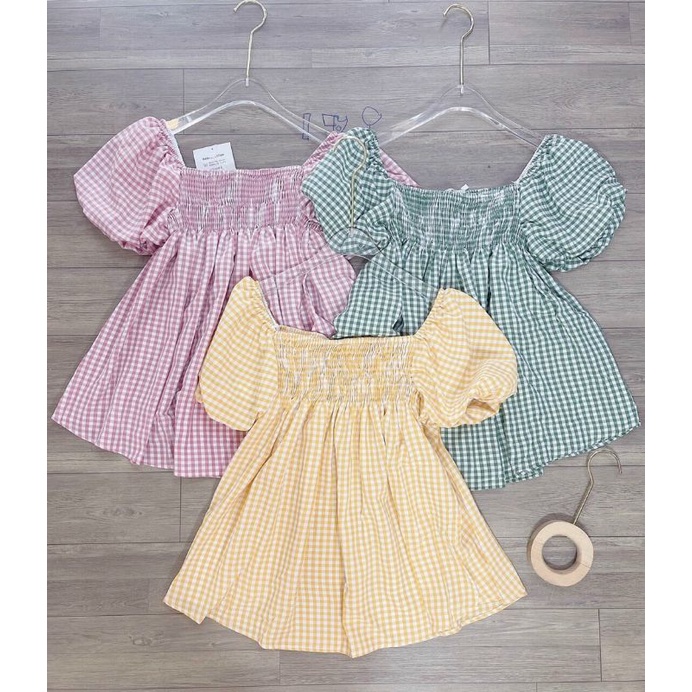 [Mã 11FASHIONSALE1 giảm 10K đơn 50K] Áo bẹt vai caro hàng chuẩn đẹp | BigBuy360 - bigbuy360.vn