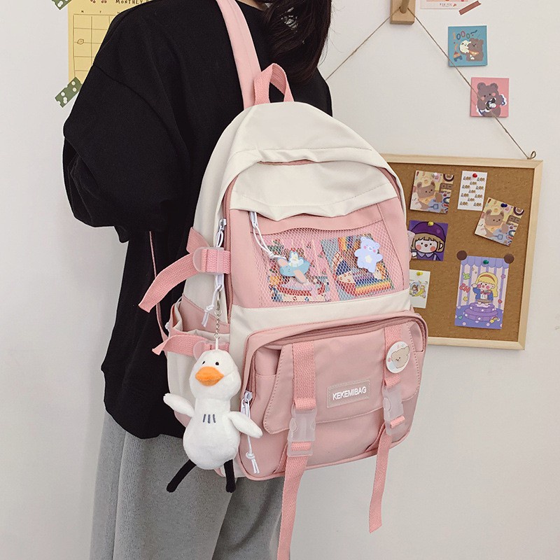 Balo nữ cao cấp du lịch dễ thương đẹp đi học giá rẻ MOHANA TH181 (tặng kèm gấu và sticker)