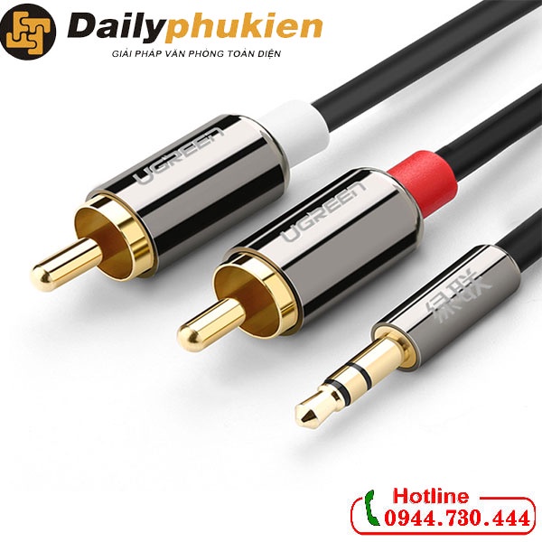 Dây loa 3.5mm sang 2 đầu AV 2m UGREEN 10584 dailyphukien