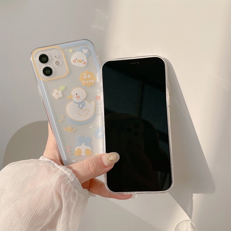 Dễ Thương Ốp Điện Thoại tpu Mềm Hình Chú Vịt Đáng Yêu Cho iphone 7 8 plus 11pro max 12mini 13 XR XS