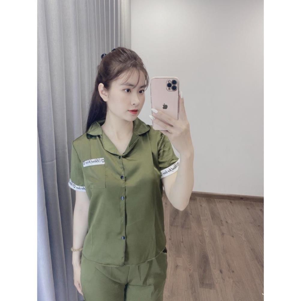 Bộ Đồ Pijama - Bộ Lụa Satin Mặc Nhà Cộc Tay Quần Dài Họa Tiết  Cao Cấp[Hình Ảnh Thực Tế SP] | BigBuy360 - bigbuy360.vn