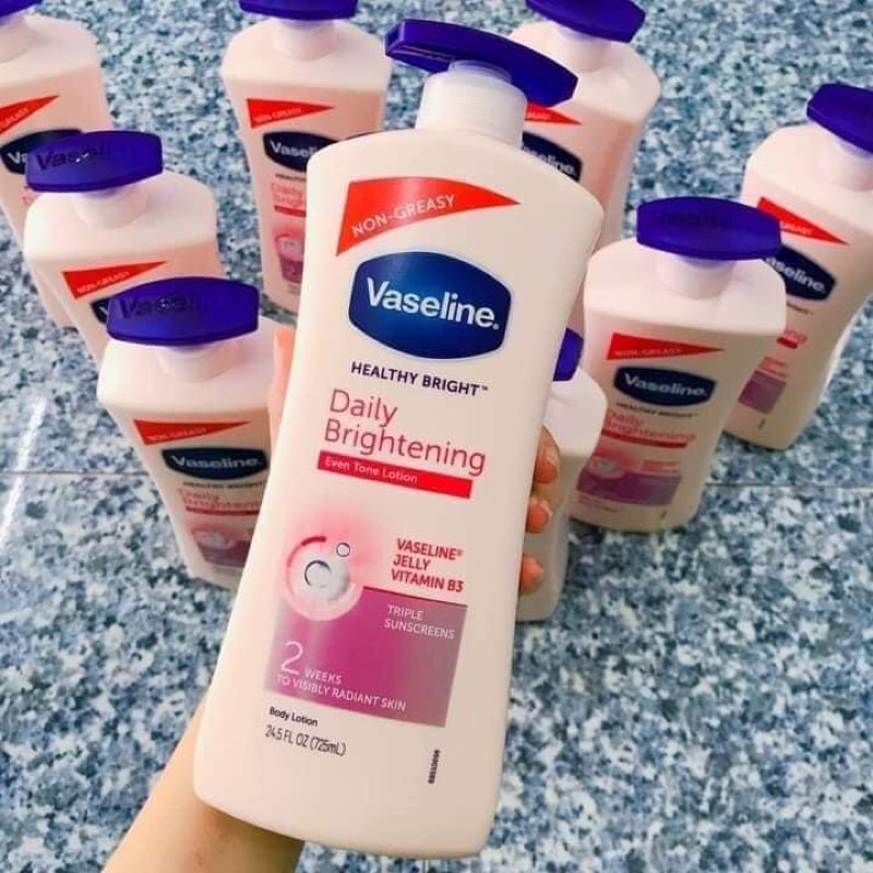 Sữa dưỡng thể VASELINE Healthy White Lightening  Víible Fairness Lotion 725ml