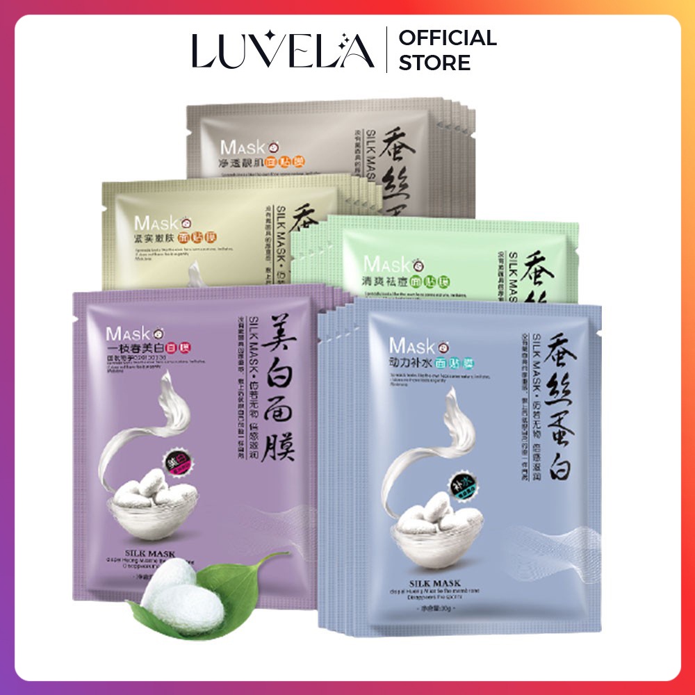 Mặt nạ giảm mụn giấy dưỡng da chống lão hóa dưỡng ẩm trắng da LUVELA MN13