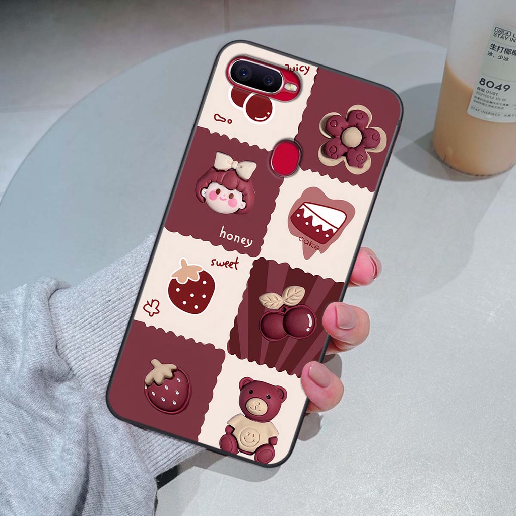Ốp Oppo A5s / A7 / F9 / A12 in hình trái tim, caro kẹo ngọt đầy cá tính siêu đẹp siêu chất