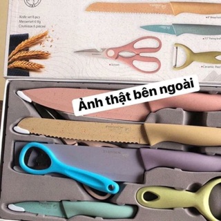 Sét bộ dao+ đồ làm bếp lúa mạch(hàng oder QC sẵn)