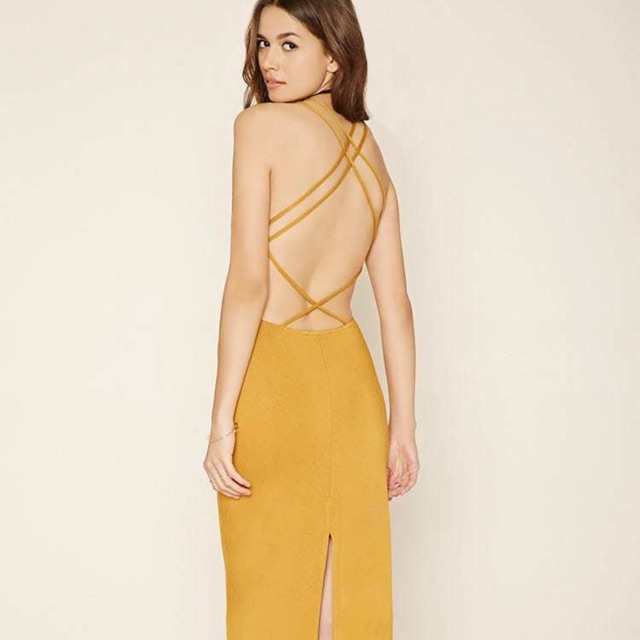 Váy đầm maxi hở lưng hãng forever 21 authentic
