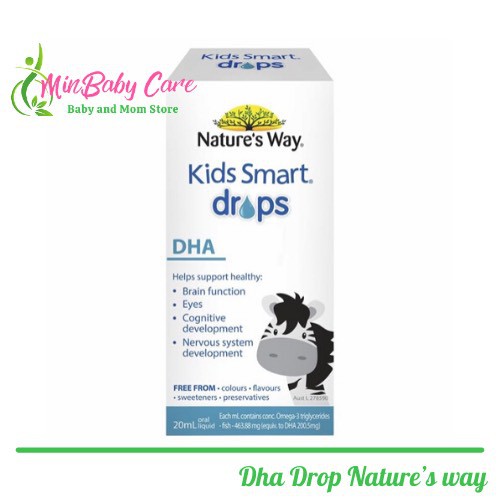 [ Tem Chemist ] DHA Dạng Nhỏ Giọt Nature’s way Kids Smart Drop 20ml