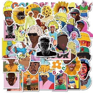 Bộ 50 đề can dán hình chân dung ca sĩ rapper Tyler the Creator chống nước trang trí đa ứng dụng
