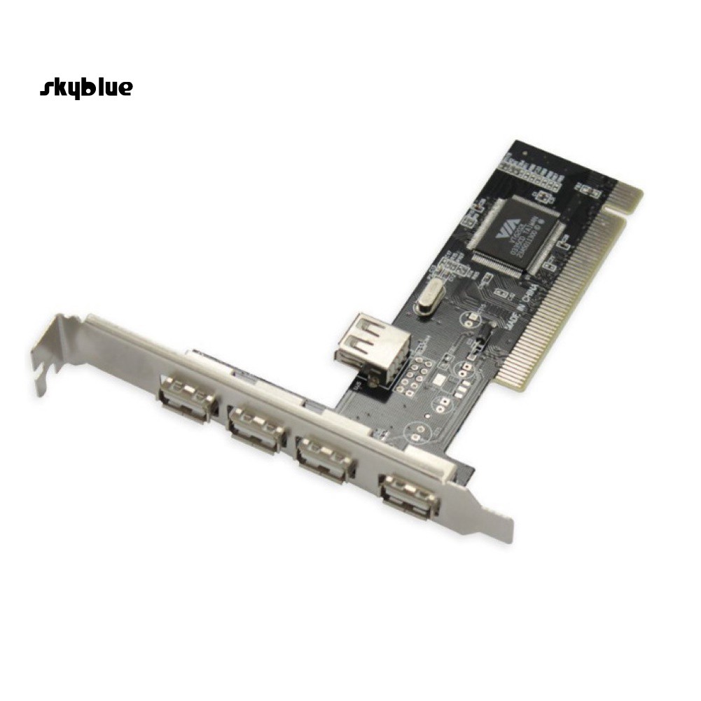 SKBL Internal 480Mbps PCI to 4+1 USB 2.0 Adapter Expansion Card for Desktop Computer