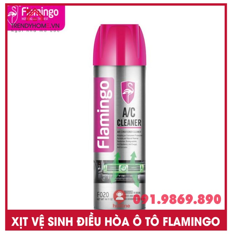 💗 Bình xịt vệ sinh điều hòa ô tô Flamingo, Dung dịch tẩy điều hòa ô tô cao cấp hàng Mỹ chất lượng cao nhập khẩu 💗