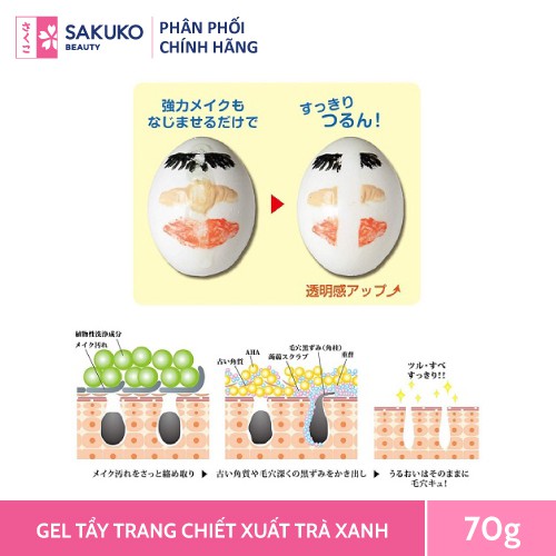 Gel Tẩy Trang Santa Marche Giúp Làm Sạch Sâu Cung Cấp Độ Ẩm Cho Da Giảm Thâm Mụn Chiết Xuất Trà Xanh 70g