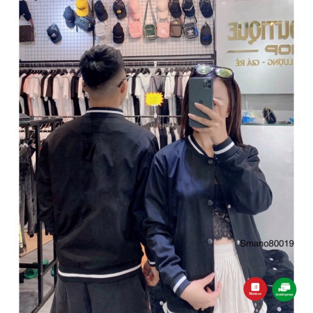 Áo khoác nỉ trơn form unisex cổ bomber chất nỉ poly cao cấp