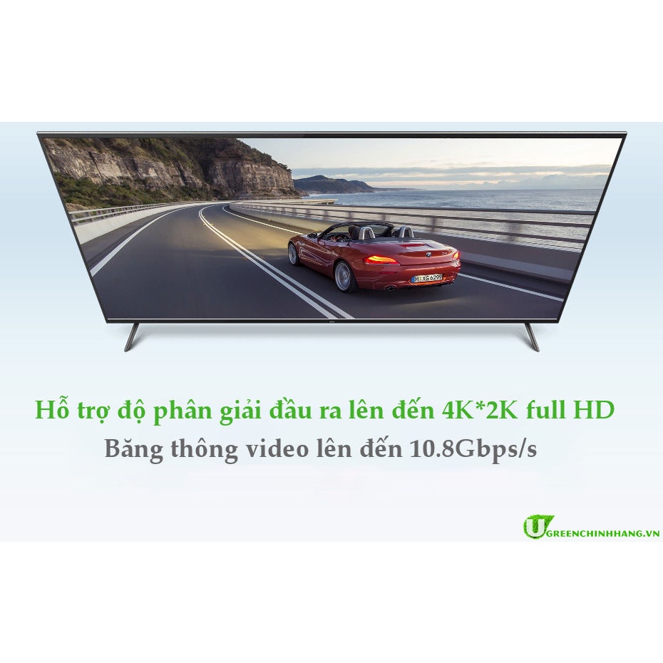Dây DisplayPort 1.2 Dài 2m Hỗ Trợ 3D, 4K*2K 60 Hz UGREEN 30120 - Hàng Chính Hãng